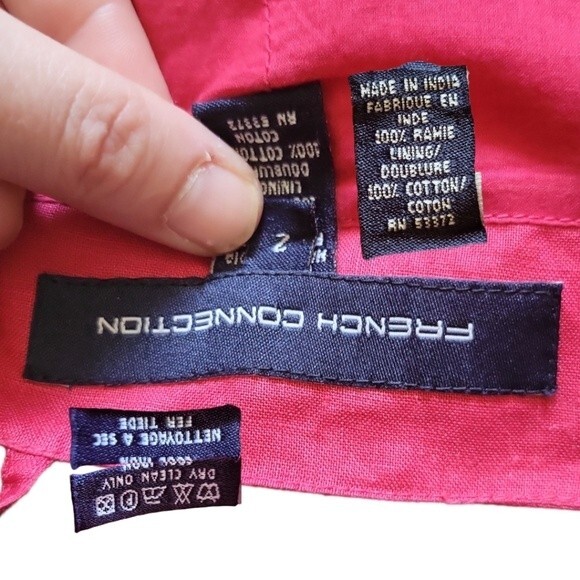 French Connection Pink Embroidered & Beaded Linen[Looking] Midi Dress - 2 - Picture 8 of 13